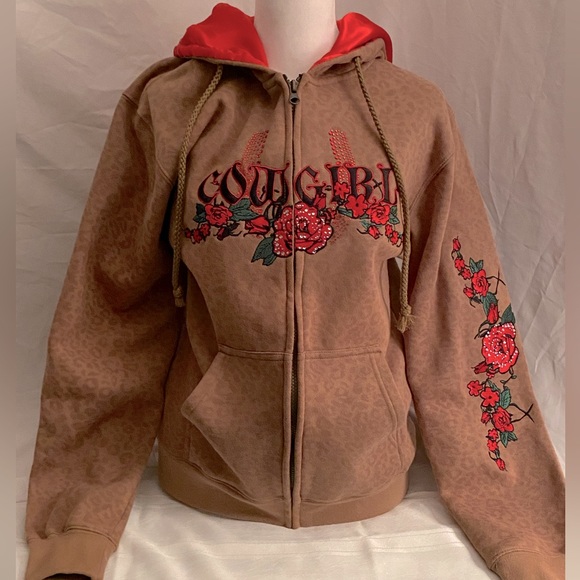 cowgirl hardware Tops - NWT - Cowgirl Hardware Soft Shell Zip up Hoodie.  Size: Medium